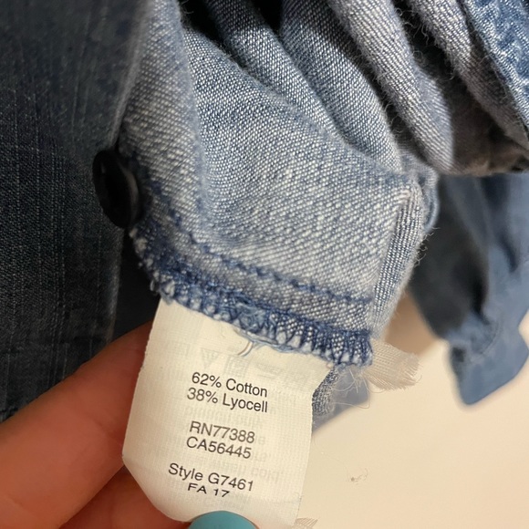 Madewell XS Denim Wrap Top - Picture 3 of 6